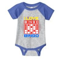 I Love Bingo Gift Lucky Gambling Player Game Gift Infant Baby Jersey Bodysuit