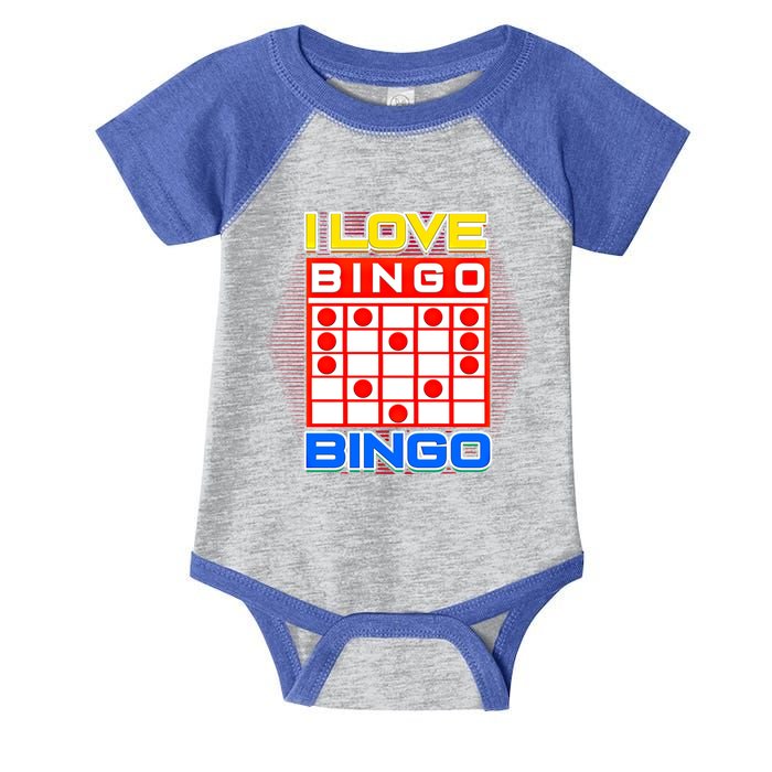 I Love Bingo Gift Lucky Gambling Player Game Gift Infant Baby Jersey Bodysuit