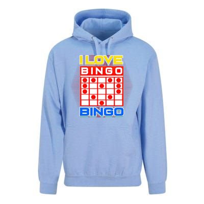 I Love Bingo Gift Lucky Gambling Player Game Gift Unisex Surf Hoodie