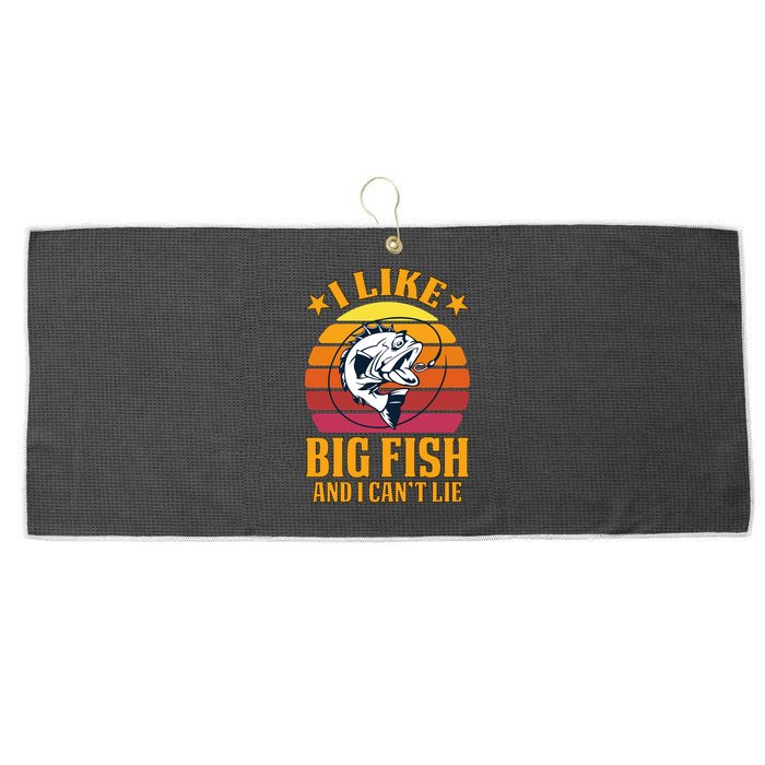 I Like Big Fish And I Cannot Lie Large Microfiber Waffle Golf Towel