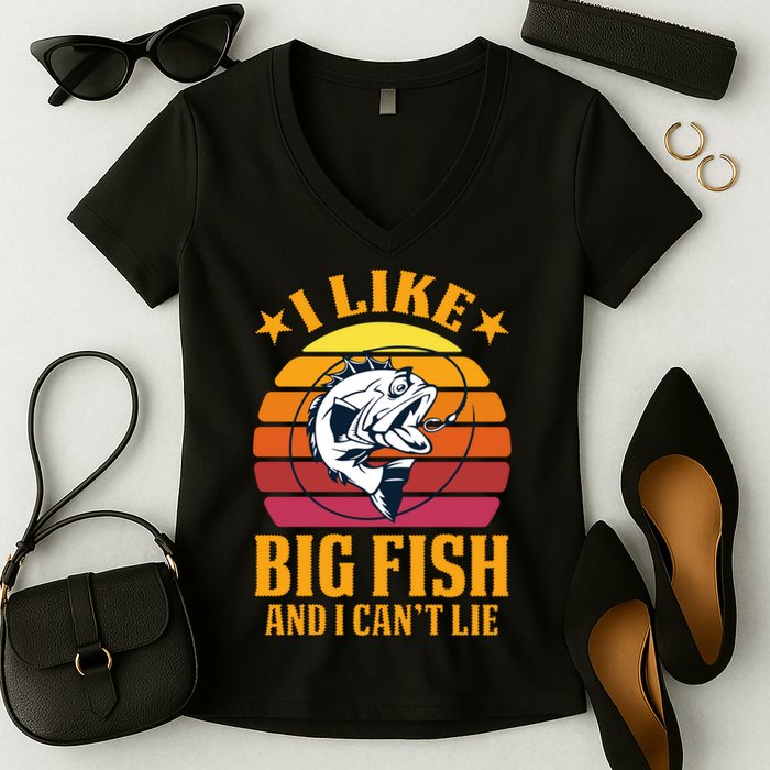 I Like Big Fish And I Cannot Lie Women's V-Neck T-Shirt