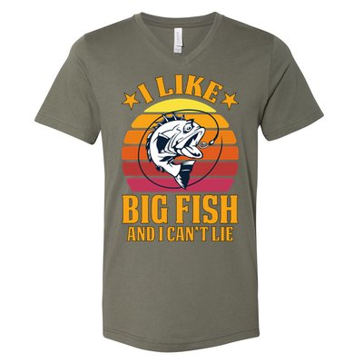 I Like Big Fish And I Cannot Lie V-Neck T-Shirt