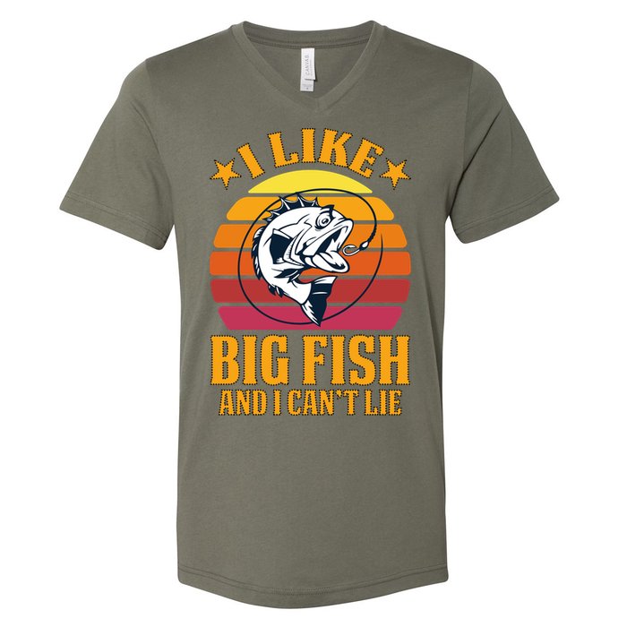I Like Big Fish And I Cannot Lie V-Neck T-Shirt
