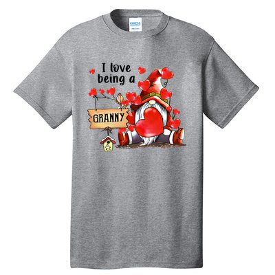 I Love Being A Granny Gnome Granny Heart Valentine's Day Gift Tall T-Shirt