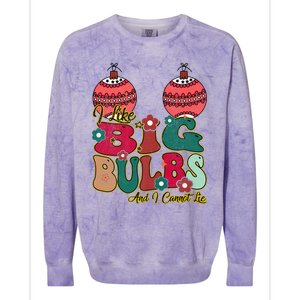 I Like Big Bulbs I Can Not Lie Christmas Couple Matching Gift Colorblast Crewneck Sweatshirt