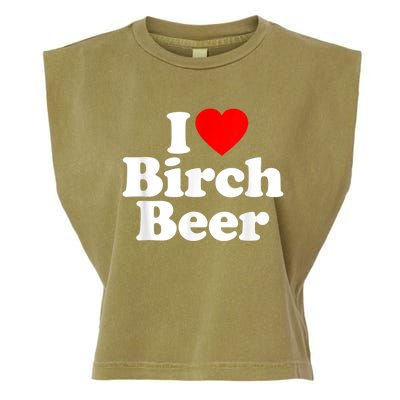 I Love Birch Beer Heart Funny Garment-Dyed Women's Muscle Tee