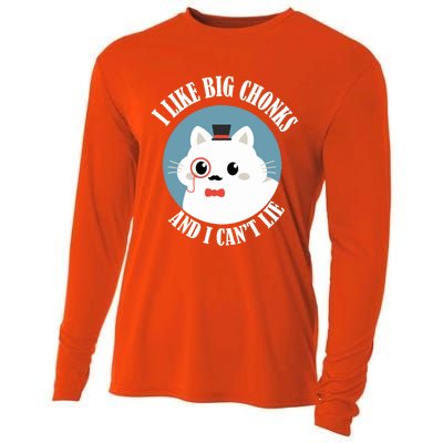 I Like Big Chonks And I CanT Lie Funny Cat Lover Owner Funny Gift Cooling Performance Long Sleeve Crew