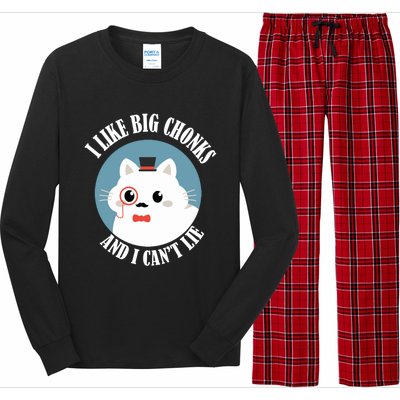 I Like Big Chonks And I CanT Lie Funny Cat Lover Owner Funny Gift Long Sleeve Pajama Set