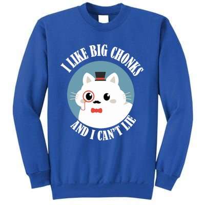 I Like Big Chonks And I CanT Lie Funny Cat Lover Owner Funny Gift Tall Sweatshirt