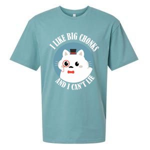 I Like Big Chonks And I CanT Lie Funny Cat Lover Owner Funny Gift Sueded Cloud Jersey T-Shirt