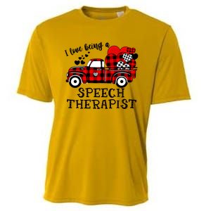 I Love Being A Speech Therapist Flannel Cute Valentine's Day Gift Cooling Performance Crew T-Shirt