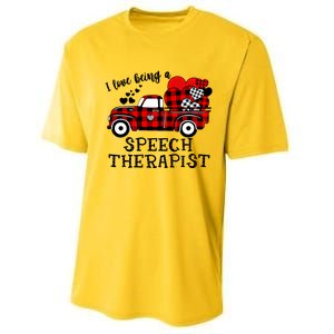 I Love Being A Speech Therapist Flannel Cute Valentine's Day Gift Performance Sprint T-Shirt