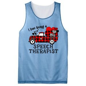 I Love Being A Speech Therapist Flannel Cute Valentine's Day Gift Mesh Reversible Basketball Jersey Tank