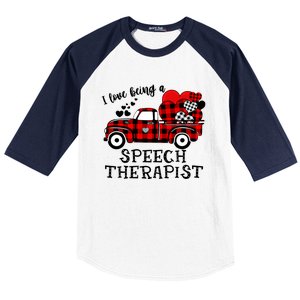 I Love Being A Speech Therapist Flannel Cute Valentine's Day Gift Baseball Sleeve Shirt