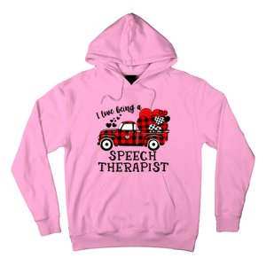 I Love Being A Speech Therapist Flannel Cute Valentine's Day Gift Hoodie