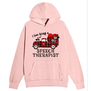 I Love Being A Speech Therapist Flannel Cute Valentine's Day Gift Urban Pullover Hoodie