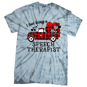 I Love Being A Speech Therapist Flannel Cute Valentine's Day Gift Tie-Dye T-Shirt