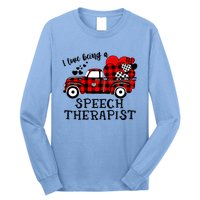 I Love Being A Speech Therapist Flannel Cute Valentine's Day Gift Long Sleeve Shirt