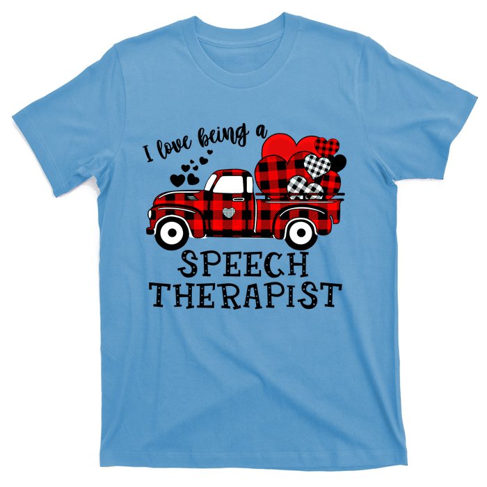 I Love Being A Speech Therapist Flannel Cute Valentine's Day Gift T-Shirt