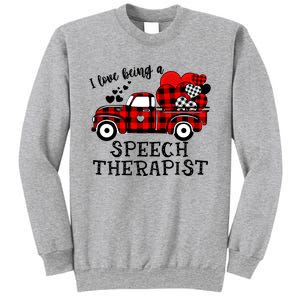 I Love Being A Speech Therapist Flannel Cute Valentine's Day Gift Sweatshirt