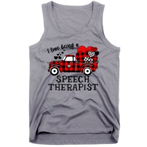 I Love Being A Speech Therapist Flannel Cute Valentine's Day Gift Tank Top