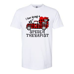 I Love Being A Speech Therapist Flannel Cute Valentine's Day Gift Softstyle CVC T-Shirt