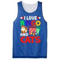 I Love Bingo And Cats Bingo Caller Humor Lottery Lucky Great Gift Mesh Reversible Basketball Jersey Tank