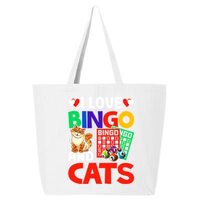 I Love Bingo And Cats Bingo Caller Humor Lottery Lucky Great Gift 25L Jumbo Tote