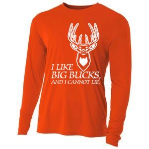 I Like Big Bucks And I Cannot Lie Gift Funny Deer Hunting Gift Cooling Performance Long Sleeve Crew