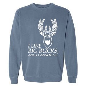 I Like Big Bucks And I Cannot Lie Gift Funny Deer Hunting Gift Garment-Dyed Sweatshirt