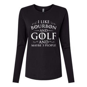 I Like Bourbon Golf Lover Golfing Golfer Putter Womens Cotton Relaxed Long Sleeve T-Shirt