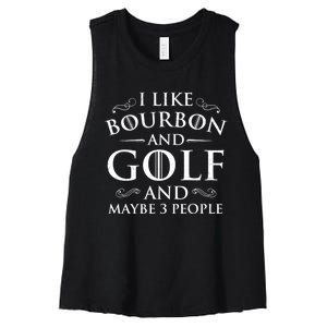 I Like Bourbon Golf Lover Golfing Golfer Putter Women's Racerback Cropped Tank