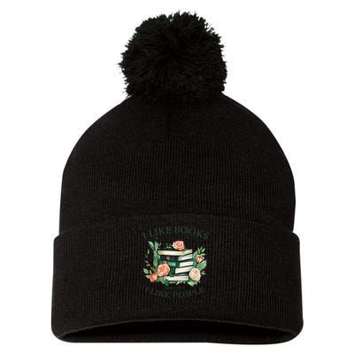 I like books more than i like people book lovers Pom Pom 12in Knit Beanie
