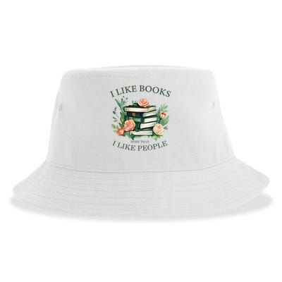 I like books more than i like people book lovers Sustainable Bucket Hat