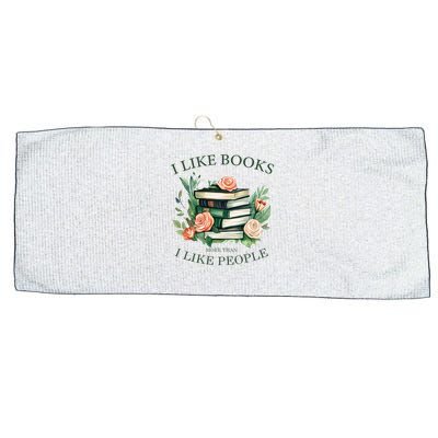 I like books more than i like people book lovers Large Microfiber Waffle Golf Towel