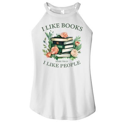 I like books more than i like people book lovers Women's Perfect Tri Rocker Tank