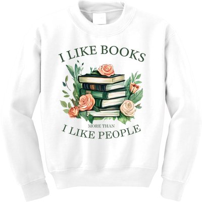 I like books more than i like people book lovers Kids Sweatshirt