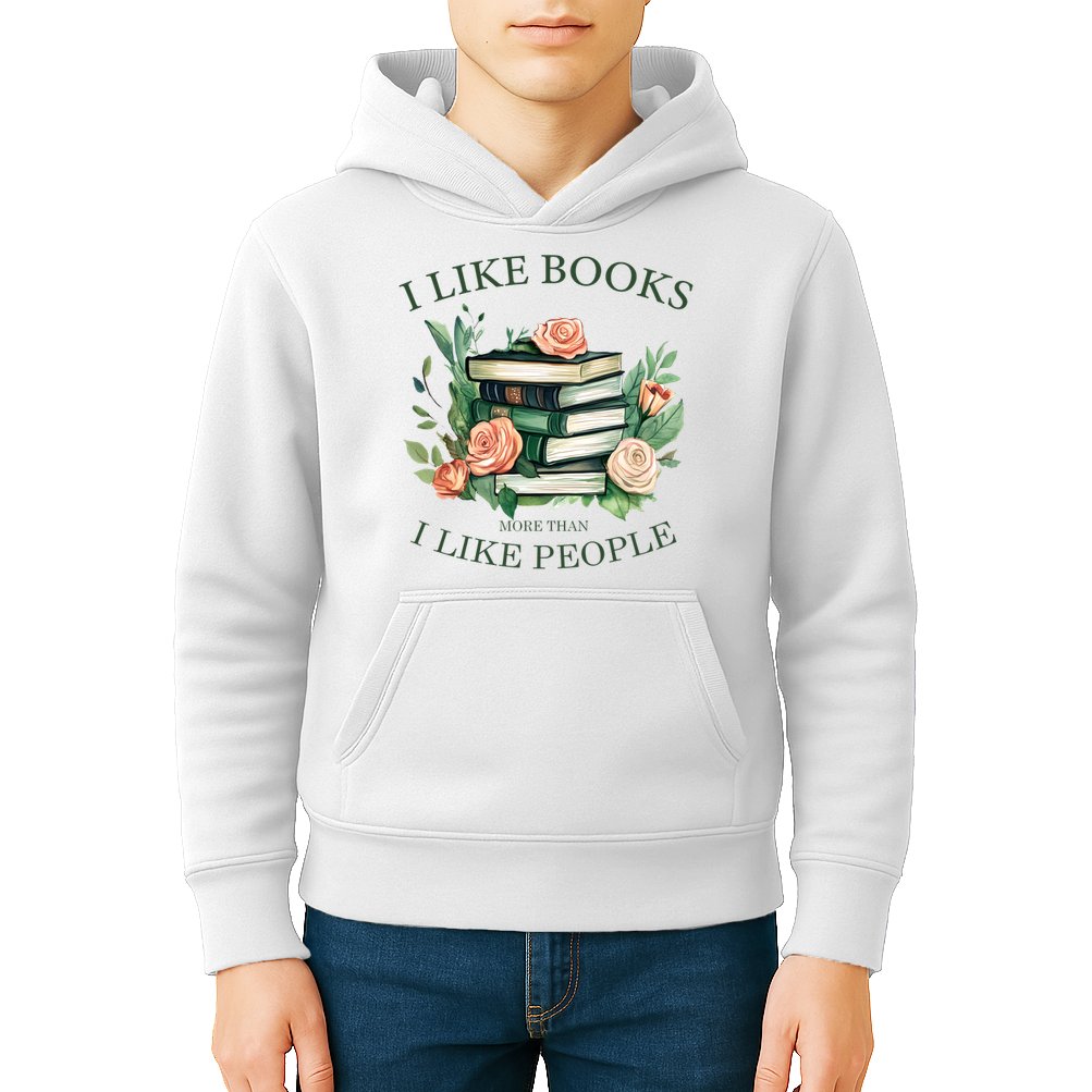I like books more than i like people book lovers Kids Hoodie