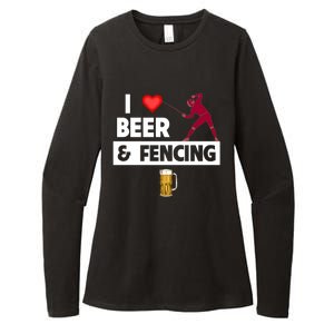 I Love Beer And Fencing Lunge Parry Sword Fighting Ing Gift Womens CVC Long Sleeve Shirt