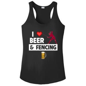 I Love Beer And Fencing Lunge Parry Sword Fighting Ing Gift Ladies PosiCharge Competitor Racerback Tank