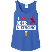 I Love Beer And Fencing Lunge Parry Sword Fighting Ing Gift Ladies Essential Tank