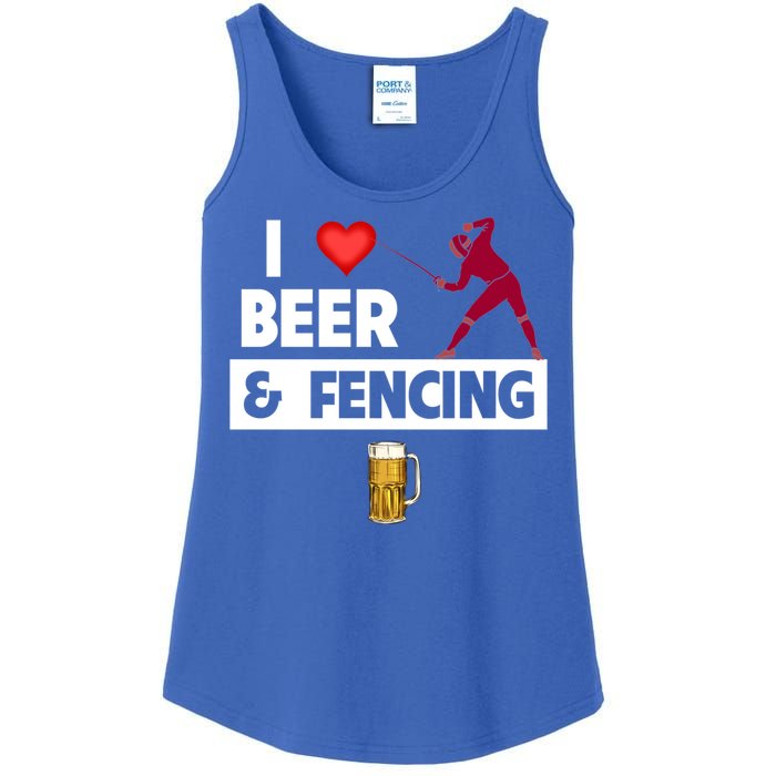 I Love Beer And Fencing Lunge Parry Sword Fighting Ing Gift Ladies Essential Tank