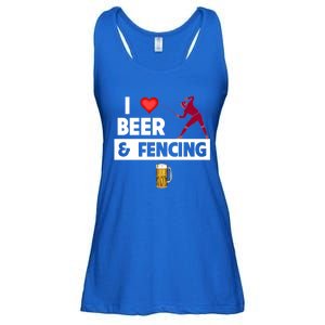 I Love Beer And Fencing Lunge Parry Sword Fighting Ing Gift Ladies Essential Flowy Tank