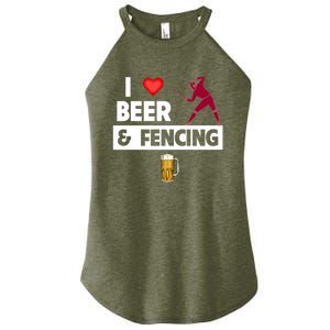 I Love Beer And Fencing Lunge Parry Sword Fighting Ing Gift Women's Perfect Tri Rocker Tank