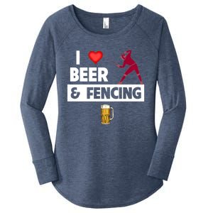 I Love Beer And Fencing Lunge Parry Sword Fighting Ing Gift Women's Perfect Tri Tunic Long Sleeve Shirt