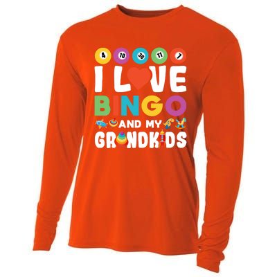 I Love Bingo And My Grand Funny Lucky Gambling Funny Gift Cooling Performance Long Sleeve Crew