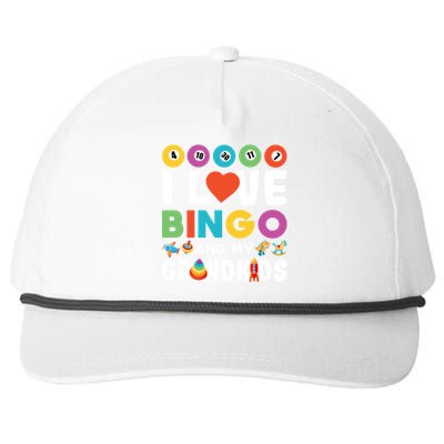 I Love Bingo And My Grand Funny Lucky Gambling Funny Gift Snapback Five-Panel Rope Hat