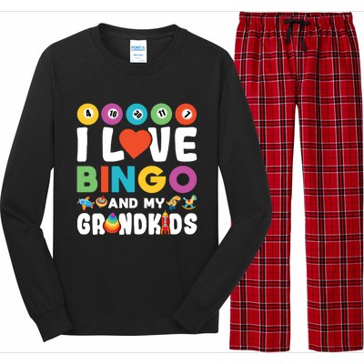 I Love Bingo And My Grand Funny Lucky Gambling Funny Gift Long Sleeve Pajama Set