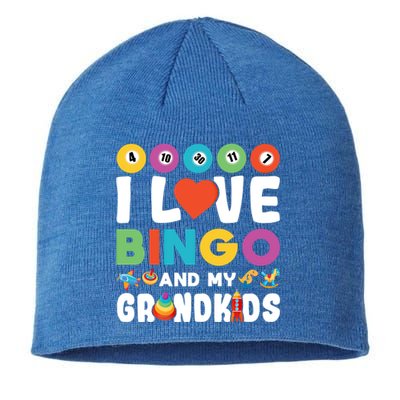 I Love Bingo And My Grand Funny Lucky Gambling Funny Gift Sustainable Beanie