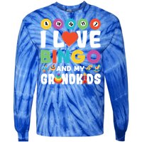 I Love Bingo And My Grand Funny Lucky Gambling Funny Gift Tie-Dye Long Sleeve Shirt